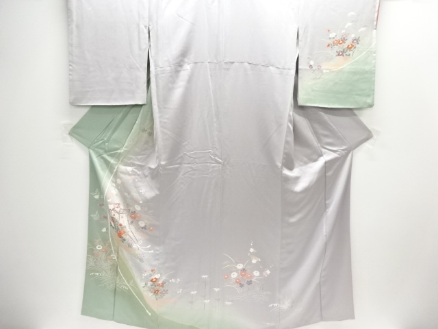 JAPANESE KIMONO / GOSHOGAWARA PATTERN EMBROIDERY HOMONGI
